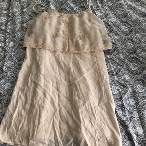 American Eagle Cream Embroidered Sundress